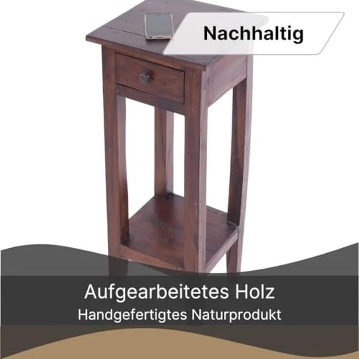 DESIGN DELIGHTS Telefontisch TELEFONTISCH "NAPOLEON", 75x30x30 cm, Mahagoni, Beistelltisch, Farb – Bild 5
