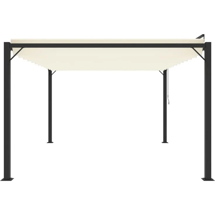 vidaXL Pergola mit Lamellendach 3x4 m Creme Stoff und Aluminium 313927 – Bild 4