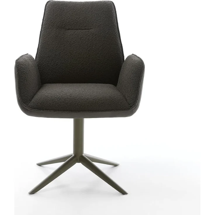 Drehstuhl Zoa-Flex Materialmix Schwarz Fußkreuz Effektfinish Titan 360° drehbar Wippfunktion Taschenfederkern – Bild 4