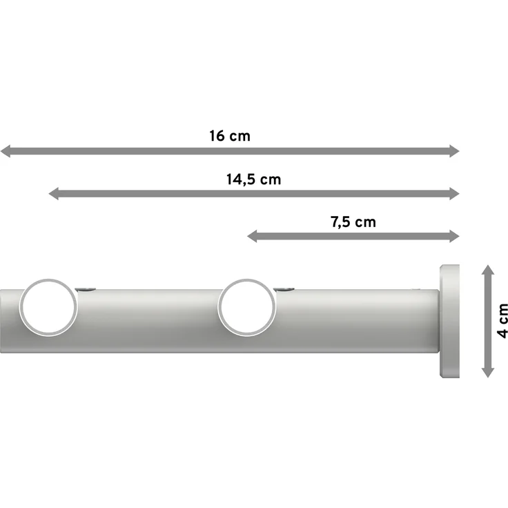 Gardinenstangen-Set Platon Sitra 160 cm, 2-läufig (ohne Ringe), 20 mm Ø Weiß – Bild 2