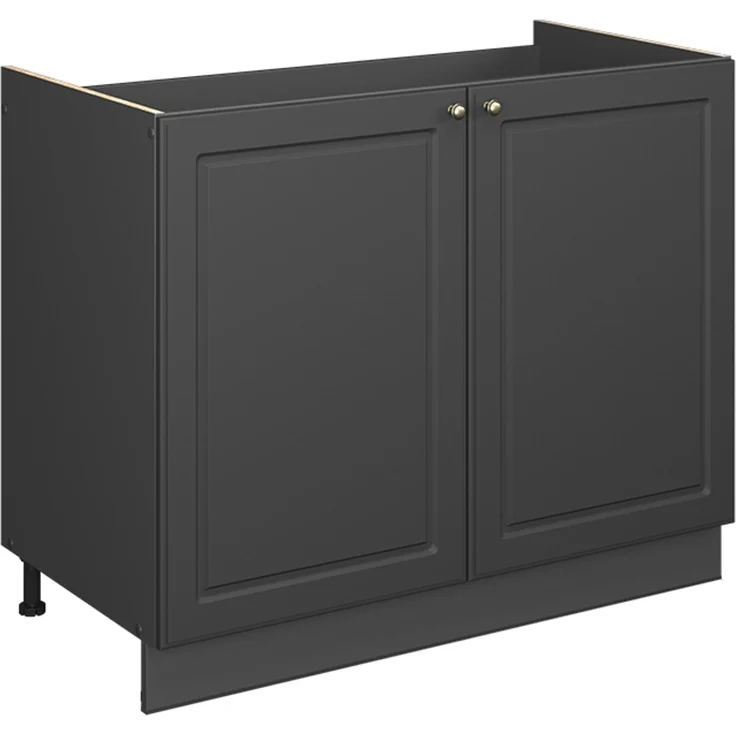 Spülenunterschrank Fame-Line Anthrazit-Gold Landhaus/Anthrazit 100 cm ohne Arbeitsplatte Vicco – Bild 1
