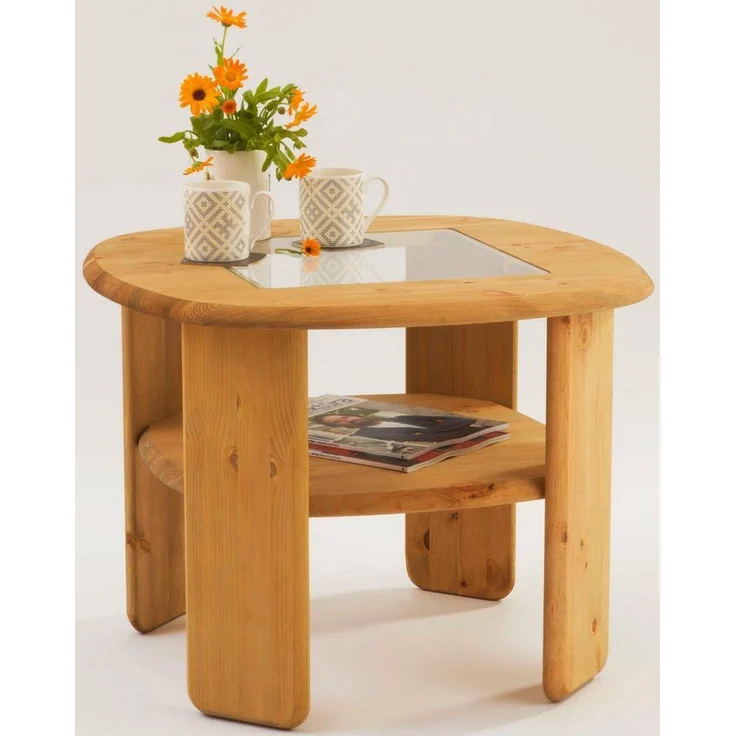 Home affaire Couchtisch Jayden 2, in zwei Größen, massives Kiefernholz mit Glaseinsatz – Bild 4