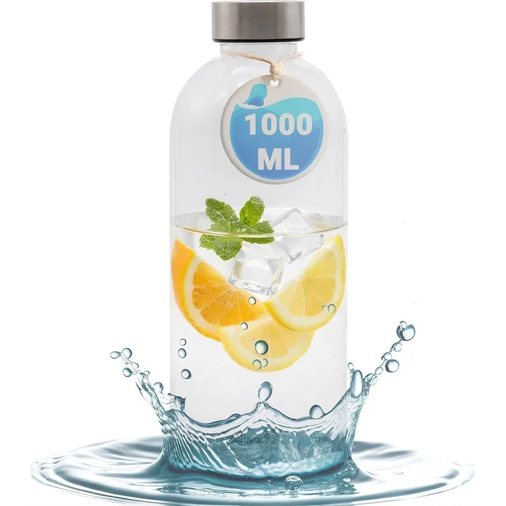 ZOLLNER Trinkflasche, 1000 ml, transparent, mit Schraubverschluß – Bild 1