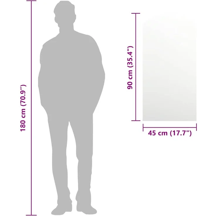 Spiegel, Wandspiegel 90x45 cm Glas – Bild 7