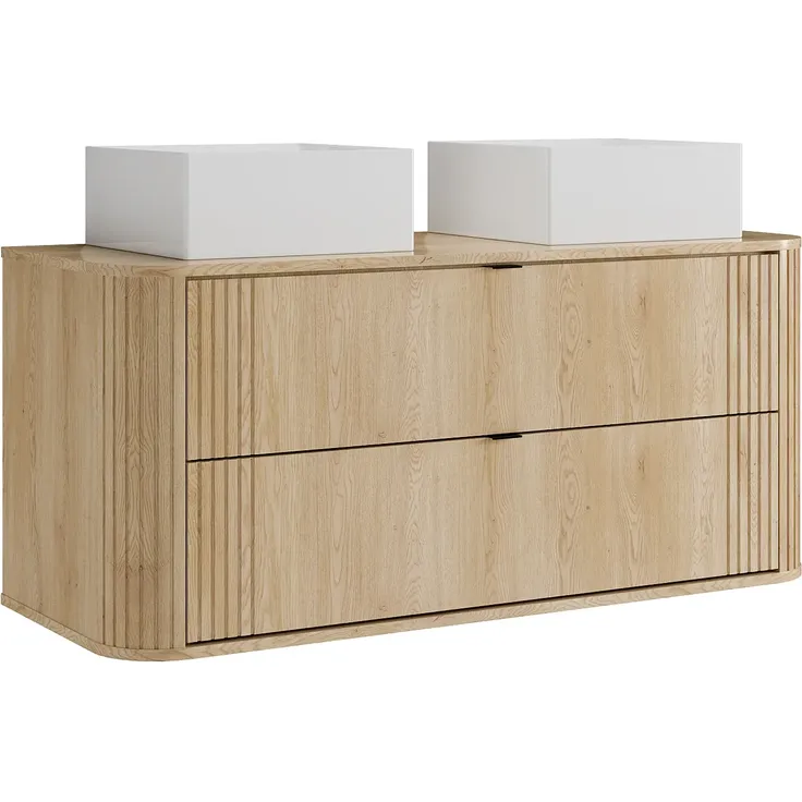 Vente-unique - FILOR Waschbeckenmöbel Holz, Platte Beige - B 46 cm x H 57 cm x L 120 cm – Bild 3