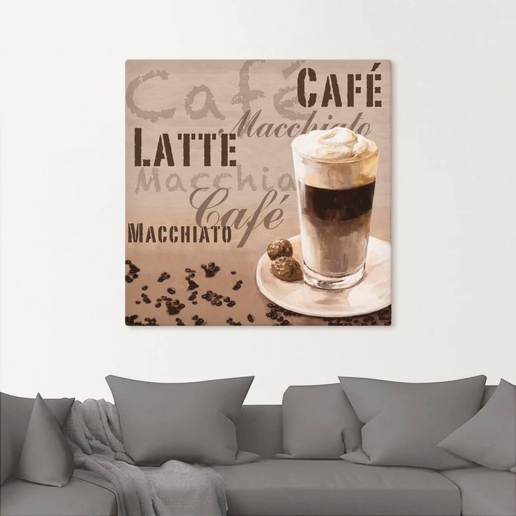 Artland Leinwandbild Kaffee - Latte Macchiato, Getränke (1 St), auf Holzrahmen gespannt – Bild 3