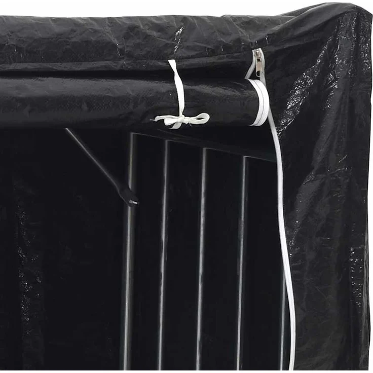 vidaXL Brennholzregal mit Regenschutz 100x80x200 cm Verzinkter Stahl 4104950 – Bild 10