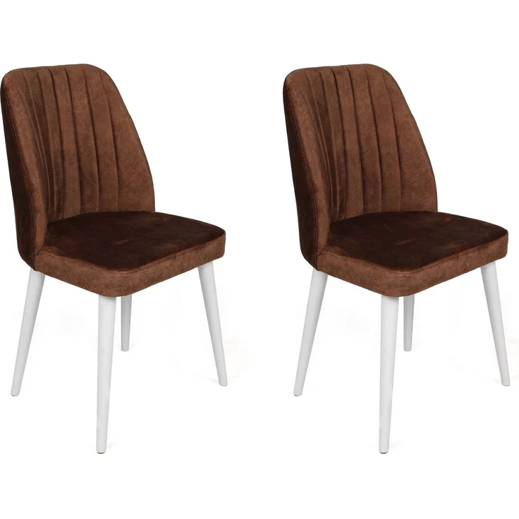 Skye Decor 'Alfa-496 V2' Stuhlset (2-teilig), Braun / Weiß, 50 x 90 x 49 cm – Bild 1
