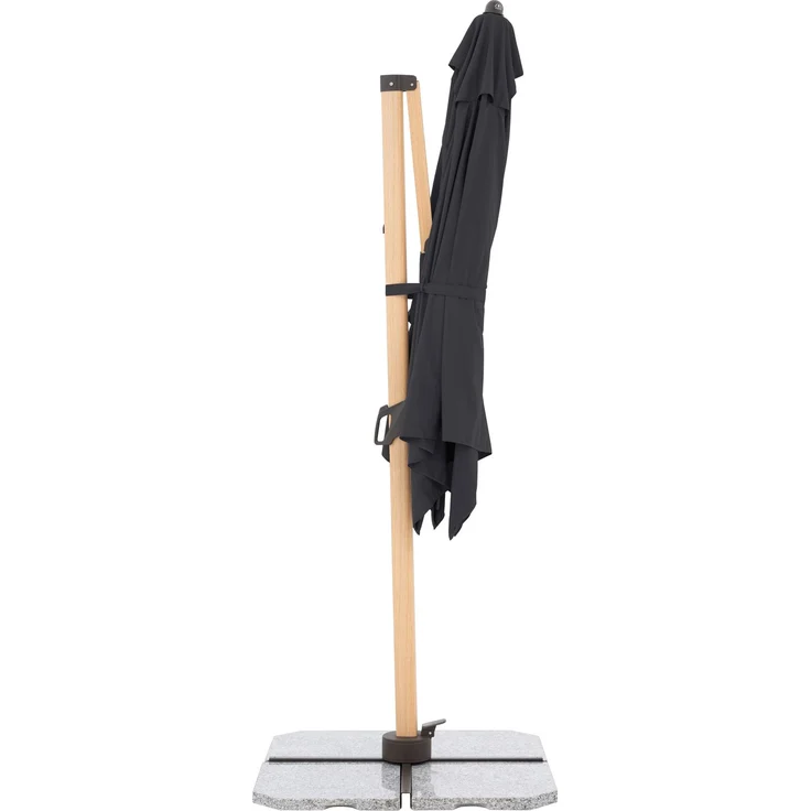 Doppler Sonnenschirm / Ampelschirm "Alu Wood AX Ultra Pendelschirm 300 x 220", inkl. Standkreuz, anthrazit, 300 x 220 cm – Bild 6