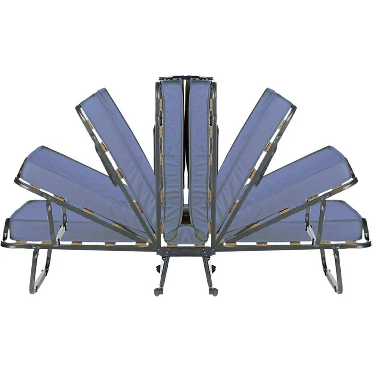 Dmora Arias-Klappbett, Feldbett mit 12 Latten, inklusive Matratze, platzsparendes Kinderbett, 100 % Made in Italy, 80 x 190 x 37 cm, mit Hülle – Bild 5