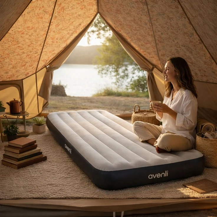 Avenli Luftmatratze Camping BeamRest grau 191x99x25cm – Bild 3