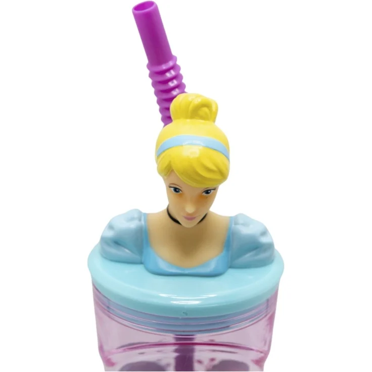 Disney Princess Becher 3D Kindertrinkbecher 360 ml mit Strohhalm & Figurdeckel – Bild 2