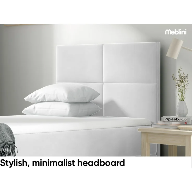 MEBLINI Kinderbett mit Bettkasten MINO 3 90x200 Links – H3/Hellgrau Samt Gepolstert Einzelbett mit Matratze - Polsterbett mit Stauraum - Bett mit Kopfteil – Stauraumbett – Bild 3