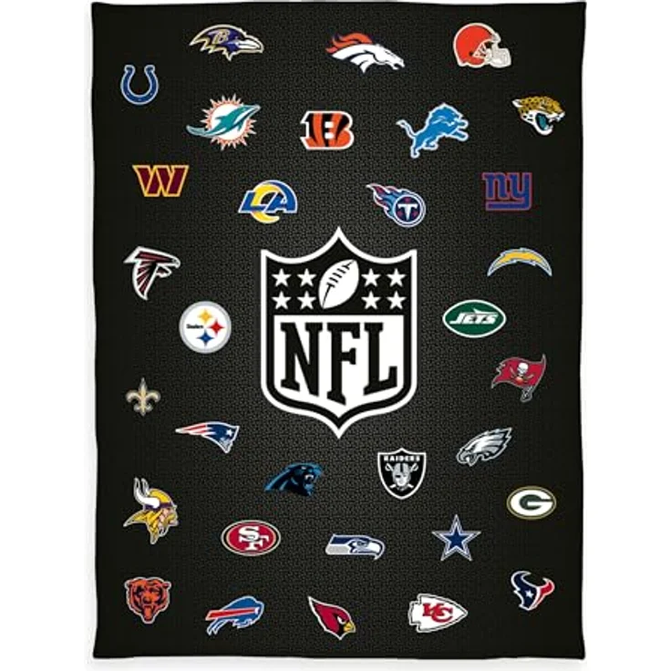 Herding Wellsoft-Decke NFL Teams, 150x200 cm, Weiche Kuscheldecke, Polyester – Bild 1