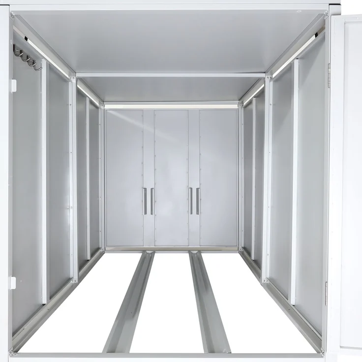Mendler 'HWC-L56b' 2er-Fahrradgarage mit Pflanzkasten, abschließbar, verzinkter Stahl hellgrau, 113 x 208 x 125 cm – Bild 8