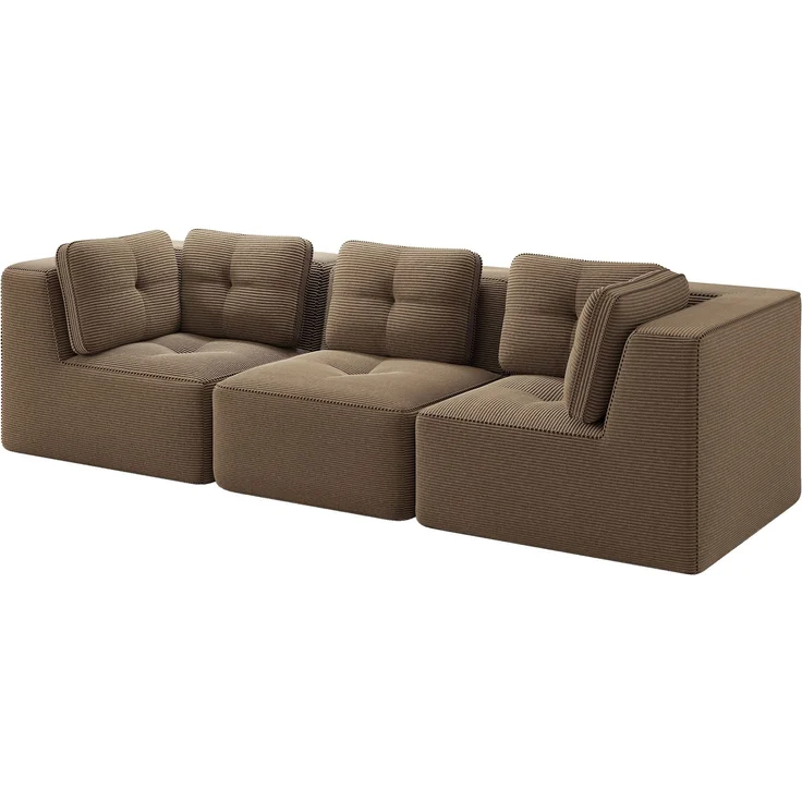 EINHOM Rahmenloses Sektionssofa, modulares Ecksofa, bequemes Cordsofa, Dreisitzer-Sofa mit tiefer Sitzfläche für das Wohnzimmer, kein Aufbau erforderlich, , braun – Bild 6