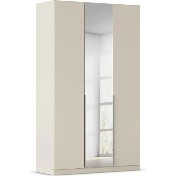 Rauch Möbel Alabama, Kleiderschrank für Schlafzimmer, Kinderzimmer, Wohnzimmer, Garderobe, Flur, 3-türig, Spiegel mit Zubehör Basic, Farbe Beige, Breite 136 cm – Bild 1