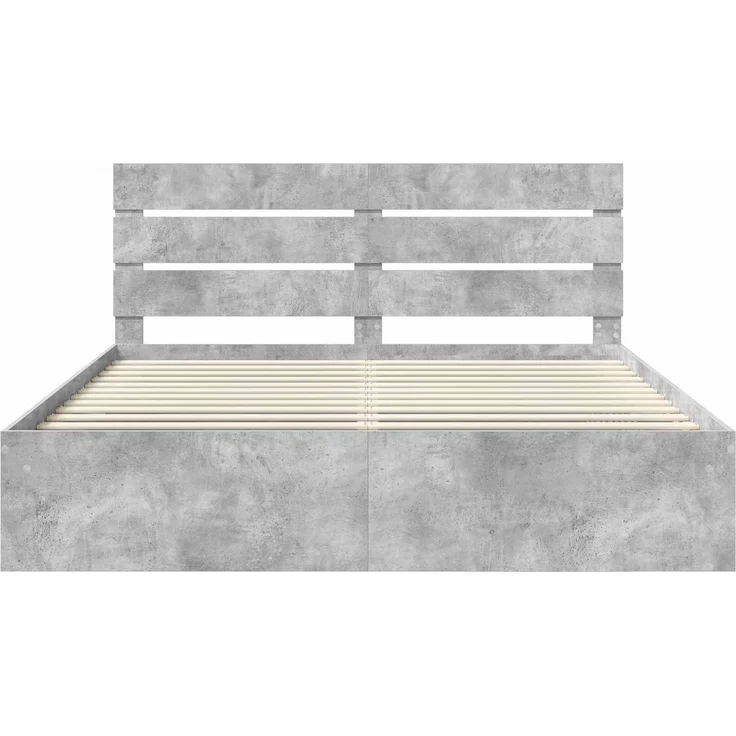 vidaXL Bettrahmen mit Kopfteil Beton 180 x 200 cm Massives Kiefernholz 3411715 – Bild 6