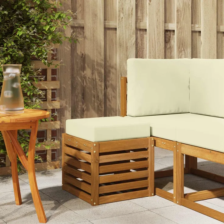 vidaXL Outdoor Hocker Bank Massivholz Akazie Natur 900676