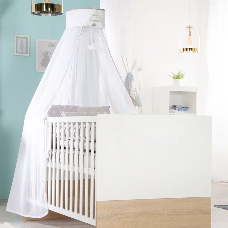 roba Kinderbett 'Gabriella' - 70 x 140 cm - höhenverstellbar - 3 Schlupfsprossen - Weiß / Eiche – Bild 2