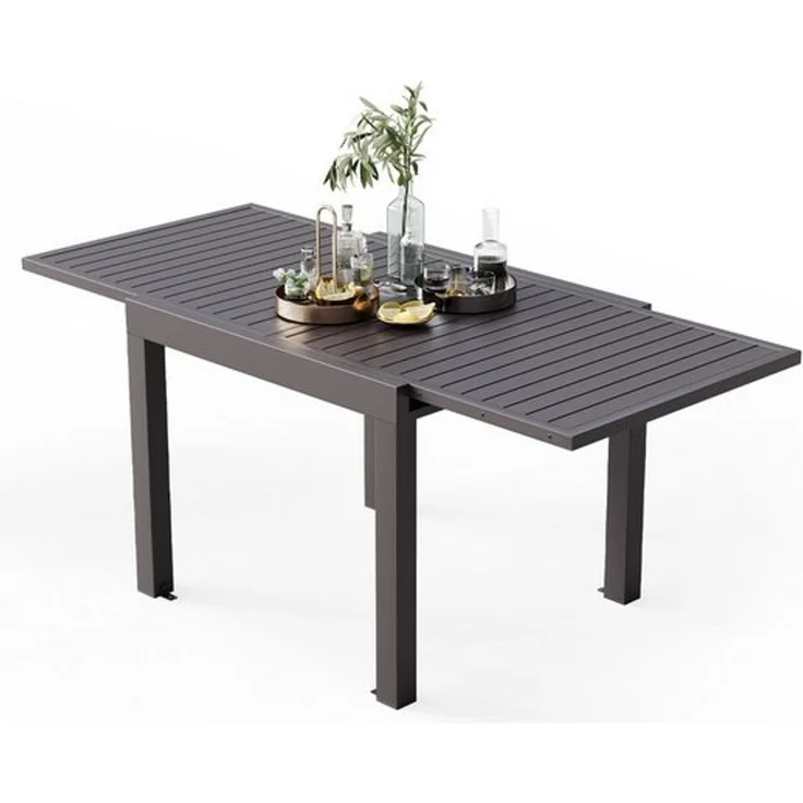 HOMALL Gartentisch Balkontisch, Aluminium Ausziehtisch für 6-10 Personen, bis 120kg (Ausziehbarer Tisch aus Aluminium, erhältlich in den Größen 80/160 cm und 130/260 cm), Wasserfestes, rostfreies und wetterbeständiges Aluminiumtisch – Bild 4