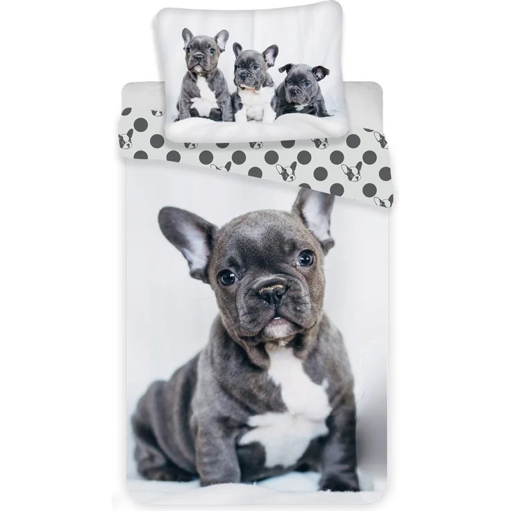 Bulldog Baumwolle Bettwäsche – Bettbezug 140x200 cm & Kissenbezug 70x90 cm – Bild 1