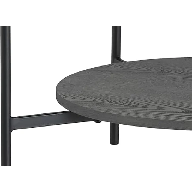 MID.YOU Couchtisch, rund, Schwarz, Metall und Glas, 73.5x42.5x73.5 cm, einfacher Aufbau – Bild 4