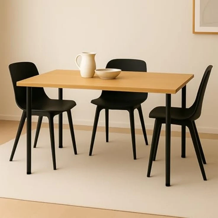 MS Beschläge Tischbein Tischfüße 710mm Schwarz matt - Set DIY Tischstütze, Ø 60mm Metall Esstischbein - höhenverstellbar – Bild 7