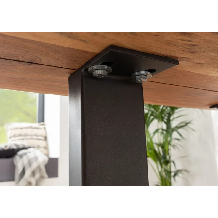 Baumtisch Akazie 140x90x76 natur Beine anthrazit matt FREEFORM 3 – Bild 5