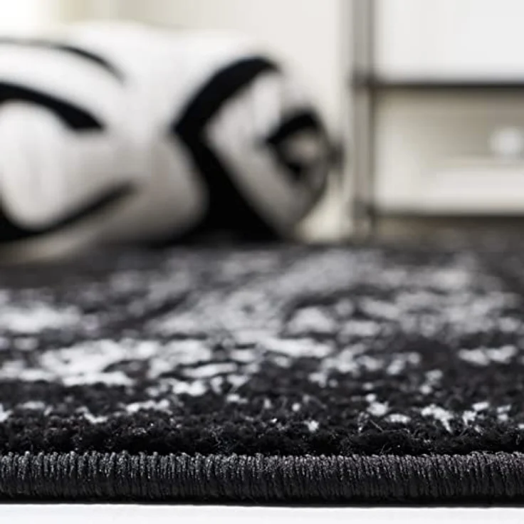 Safavieh Teppich 122x183 cm - Adirondack Collection - Transitional Design, Schwarz & Elfenbein, Pflegeleichte Synthetikmischung, Ideal für Wohnzimmer, Schlafzimmer, Büro – Bild 6