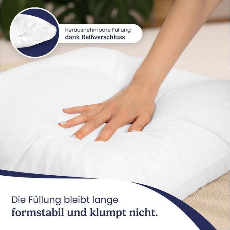 Gentle North Dekokissen 2er Set Kopfkissen - Kissen für Bett und als Dekokissen - Sofakissen, Zierkissen, Dekokissen, allergikerfreundlich – Bild 3