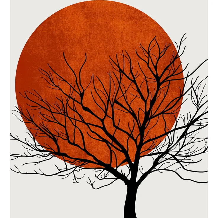Kunst Leinwandbild Rot Orange Schwarz Weiß 50x70 DD123159 Wandbild Leinwand