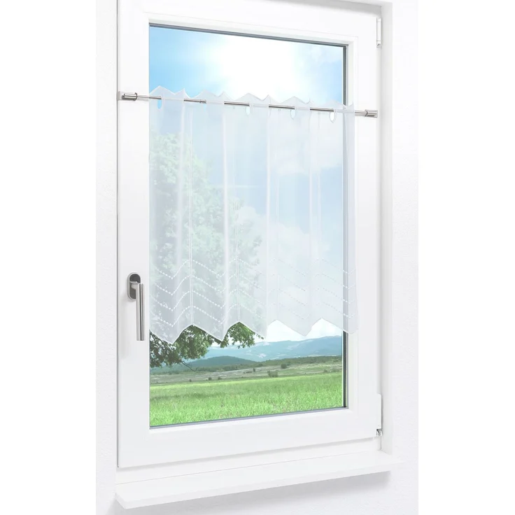 Scheibengardine Plauener Spitze - Melissa #1W (Bx H) 97,2cm * 60cm reinweiß/Weiß – Bild 2