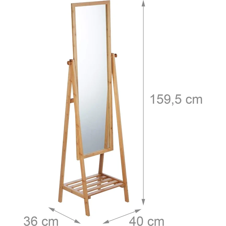 Relaxdays Standspiegel Bambus – Bild 5