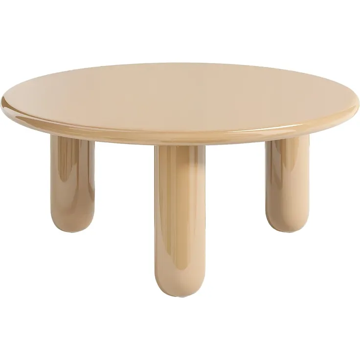 Vente-unique - BENESA Couchtisch Holz, Platte Beige - B 90 cm x H 40 cm x L 90 cm – Bild 2