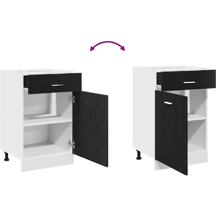 vidaXL Hängeschrank Schwarz Eichen-Optik 50 x 46 x 81,5 cm 863257 – Bild 12