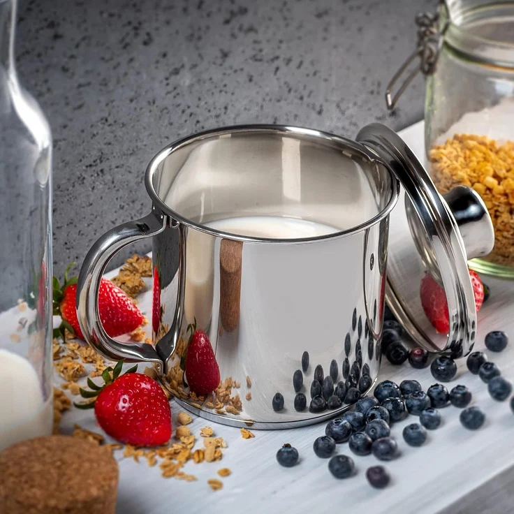 KADAX Stahltopf 1,2 l Haferflocken mit Deckel für Gas-Induktionskochen – Bild 5