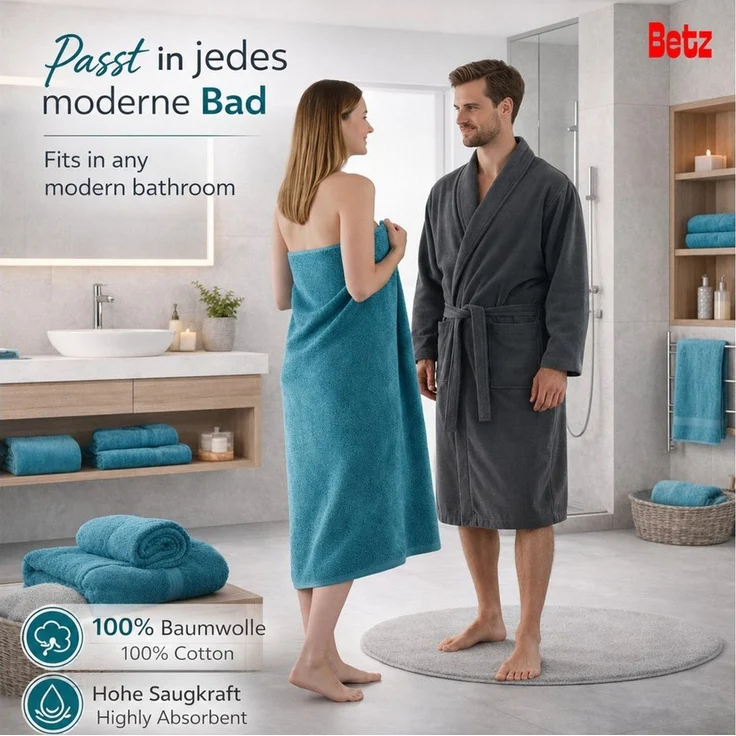 Betz Badetuch XXL 100x200 cm Palermo Saunatuch & Strandtuch Pflegeleicht & saugstark, 100% Baumwolle (1 Stück, 1-St) – Bild 4