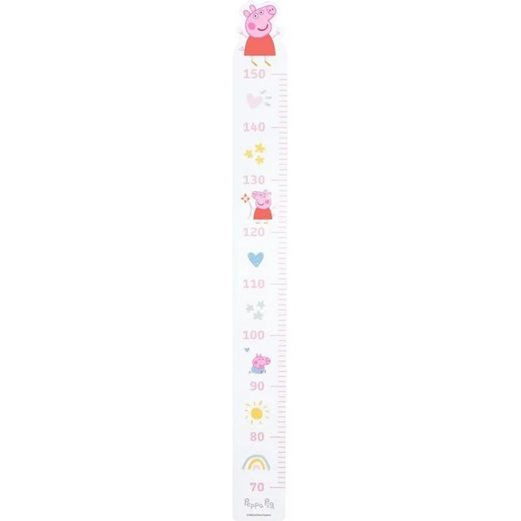 roba Messlatte 'Peppa Pig' - Skala von 70 cm bis 150 cm für Kinder - Holz - Weiß / Rosa – Bild 4