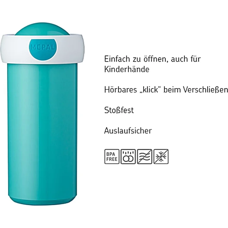 Mepal - Verschlussbecher Campus - Trinkbecher - Auslaufsicherer Wasserflasche für Kinder - Wiederverwendbarer Becher - BPA-frei & Spülmaschinenfest - 300 ml - Stitch – Bild 2