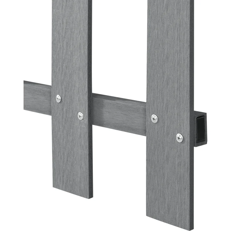 Gartenzaun Elda WPC 200x60 cm Grau neu. holz – Bild 3