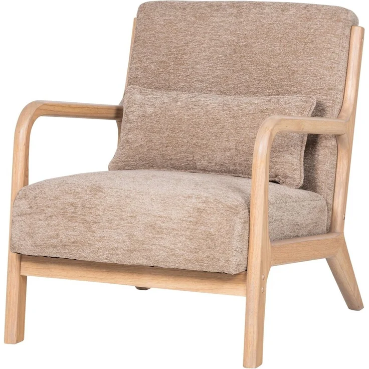 Sessel Mark - Chenille-Stoff Sand, Gestell Natur – Bild 1