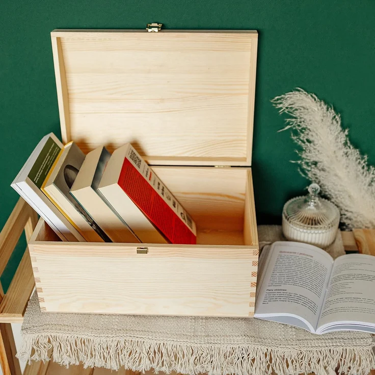 Creative Deco Holzkiste Holztruhe Holzkiste mit Deckel und Schloss – Bild 5