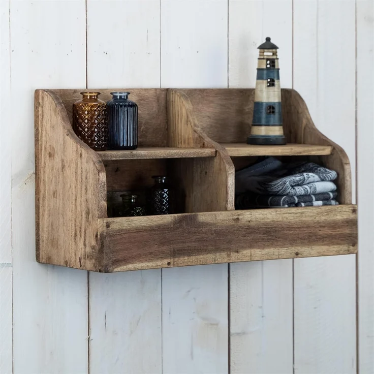 DESIGN DELIGHTS Wandregal WANDREGAL "STORAGE 40", Mahagoni Holz, 40 cm, Holzregal – Bild 2