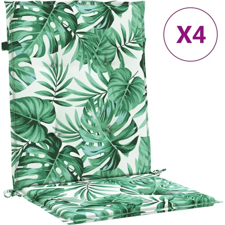 vidaXL Niedriglehner-Auflagen 4 Stk. Blattmuster Stoff 361311 – Bild 2