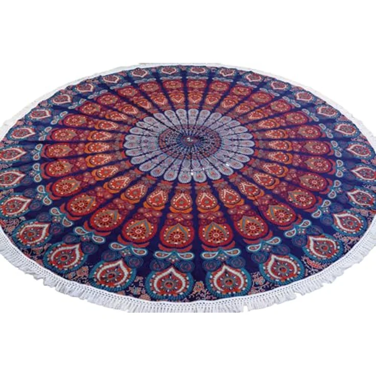 Guru-Shop Tagesdecke Rundes indisches Mandala Tuch, Boho Tagesdecke,.. – Bild 3
