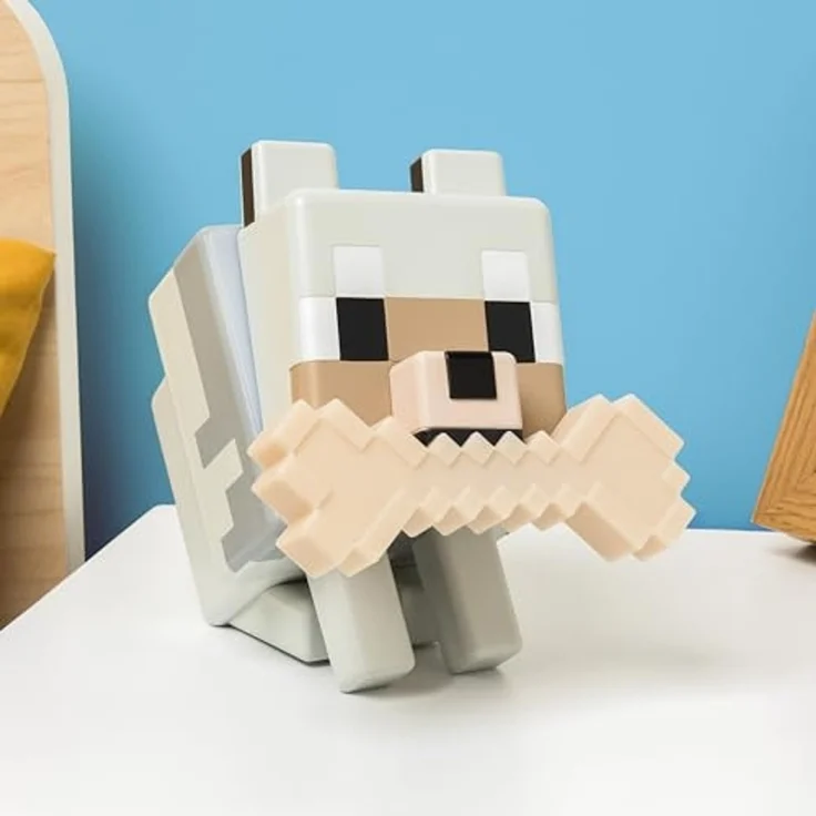 Paladone GloBuddies 3D-Farbwechsel-Licht Wolf aus Minecraft, offiziell lizenziertes LED-Nachtlicht, Tippen zum Ändern der Farbe, Gaming-Fanartikel, batteriebetrieben – Bild 4