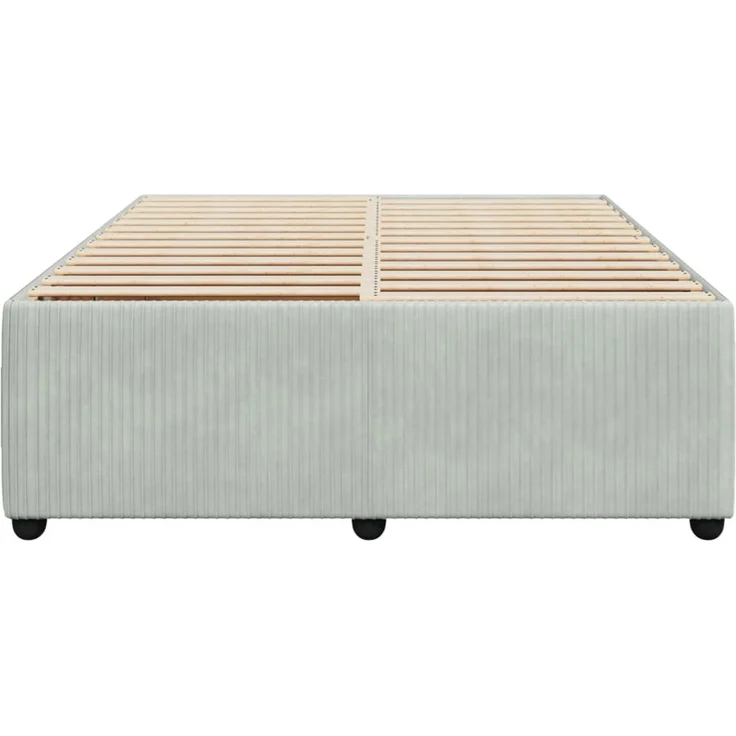 vidaXL Bettgestell ohne Matratze Hellgrau 160x200 cm Samt 3285018 – Bild 4