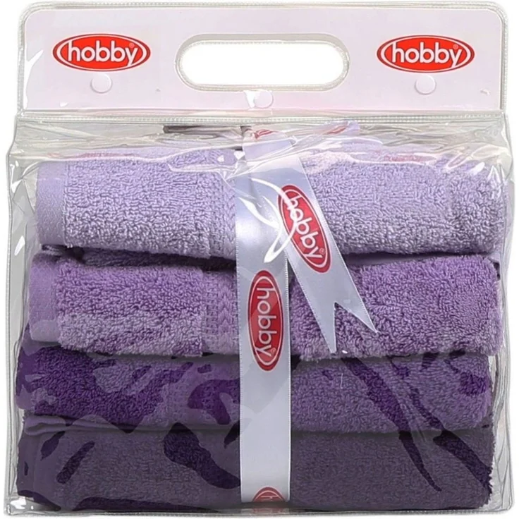 Mijolnir 'Rainbow - Lilac' Waschhandtuchset (4-teilig), Helllila / Lila, 30 x 50 cm – Bild 5