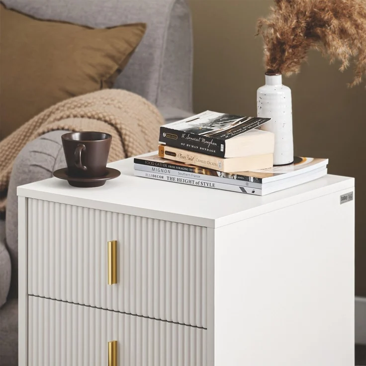 SoBuy FBT115-L-W Nachttisch, MDF, Melamin, Weiß, 40 x 63 x 36 cm – Bild 7